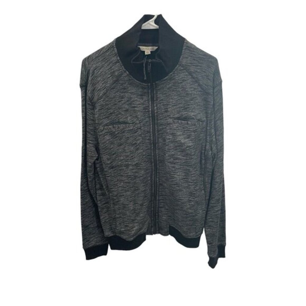 Calvin Klein full zip jacket men's size M gray / black sweater‎ SI52*